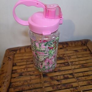 Pink and Green Patterned Water Bottle